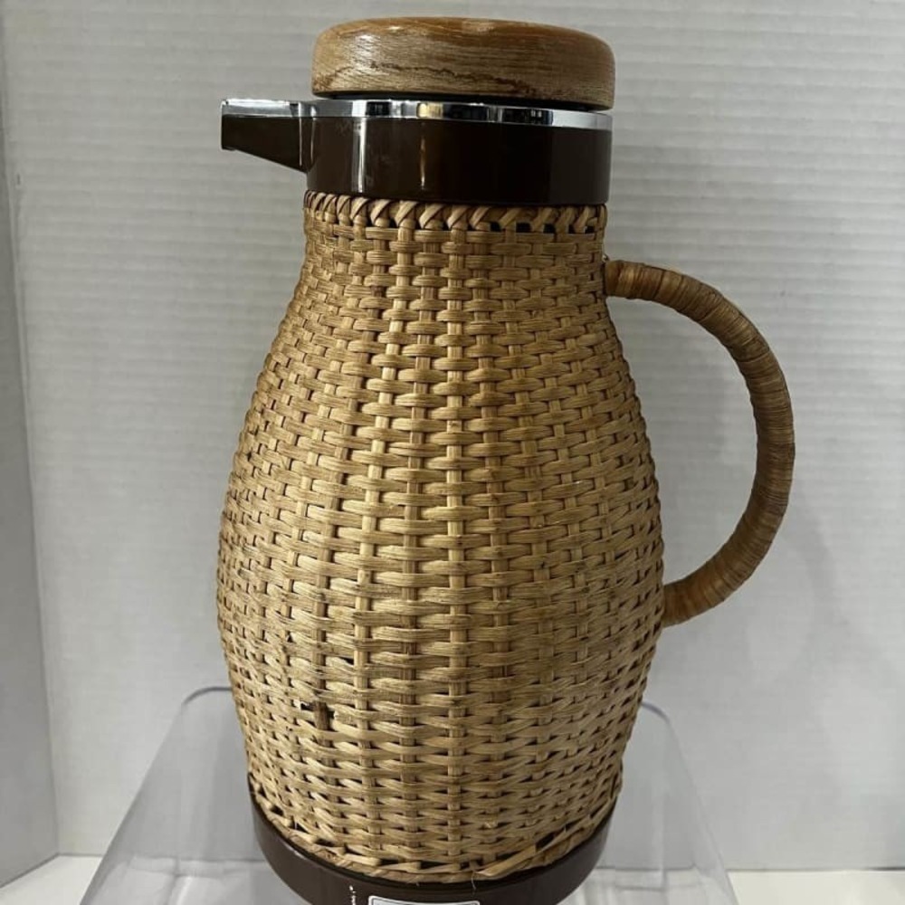Corning MCM Rattan Wicker Thermal Coffee Carafe